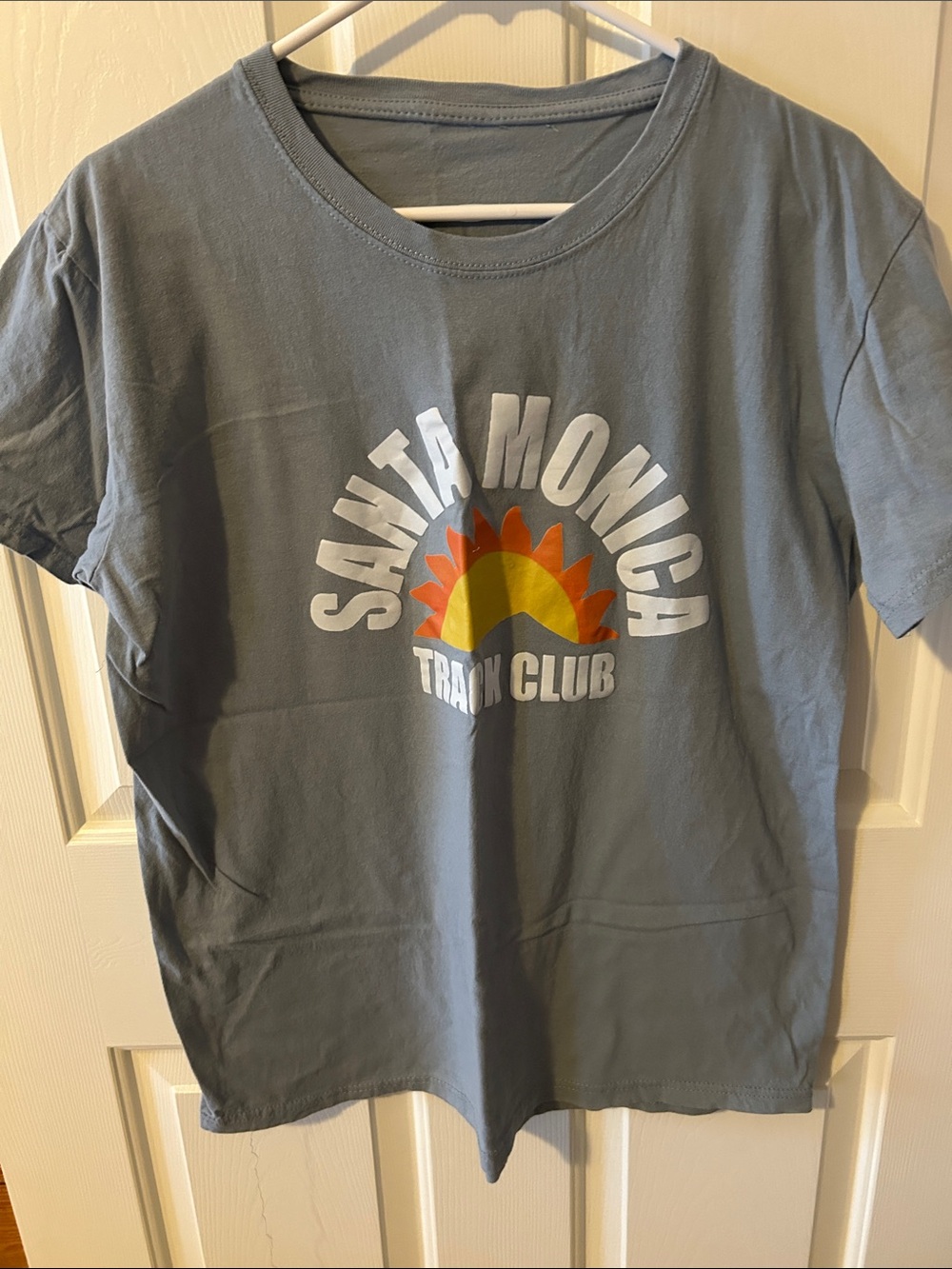Santa Monica Train Club Graphic Tee in Slate Blue